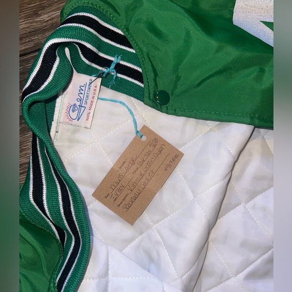 80’s Vintage Green Nylon Baseball Jacket - Picture 4 of 4